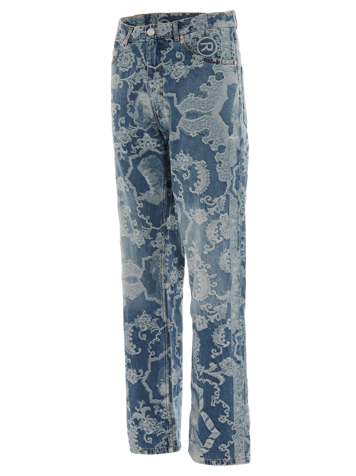 即完売人気】CALEE ROSE PATTERN JACQUARD DENIM Martine Rose Jacquard Print Straight Leg Jeans – Cettire