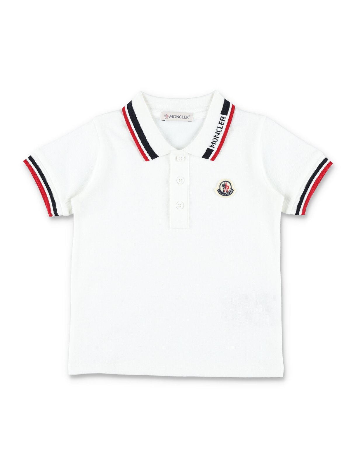 Moncler Enfant Tricolour-Trimmed Piquet Polo Shirt