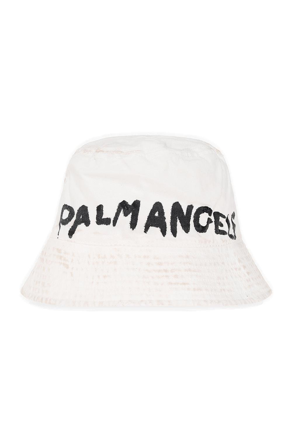 Palm Angels Logo-Printed Distressed Bucket Hat