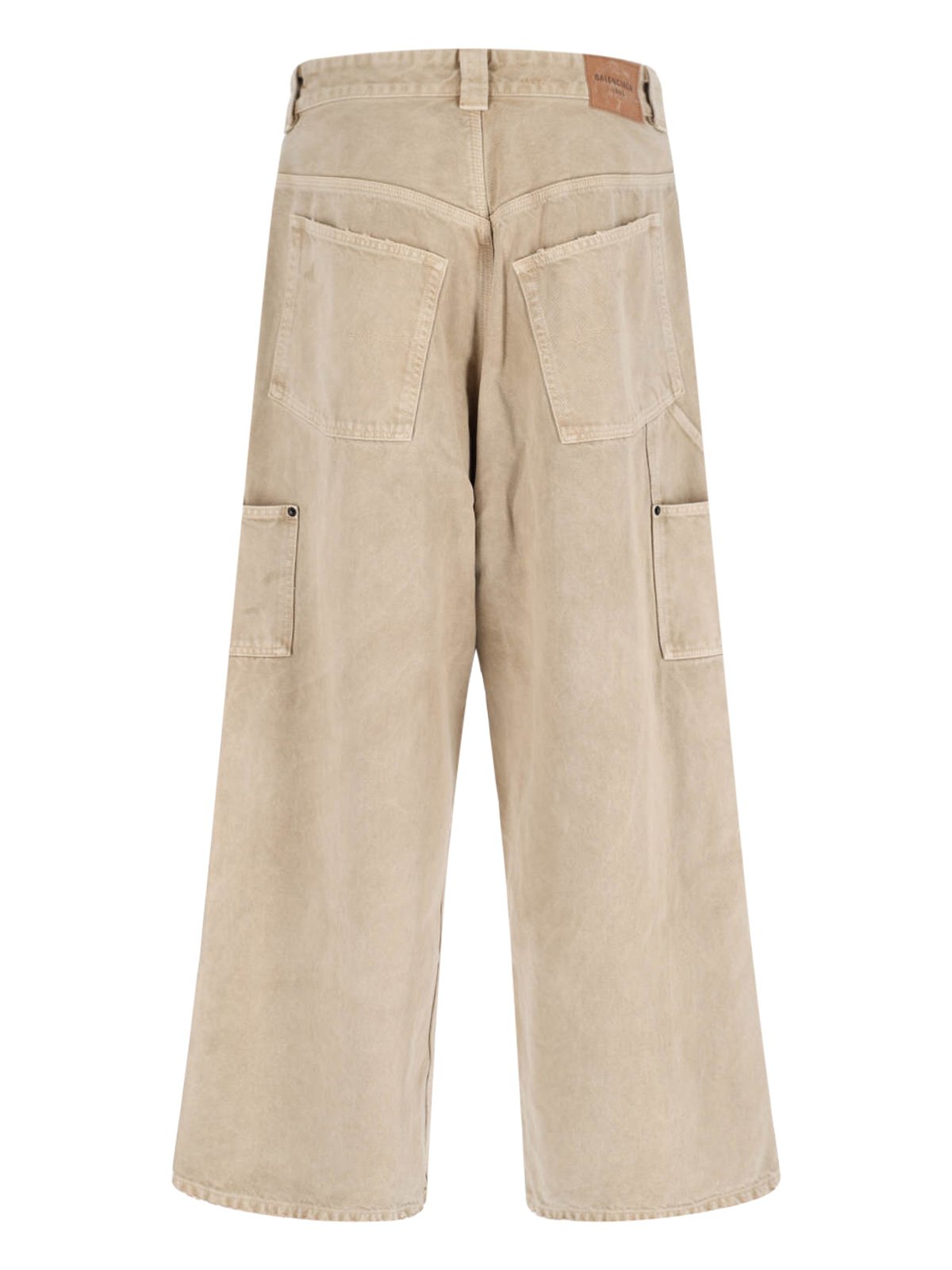 Shop Balenciaga Panelled Detailed Wide-Leg Trousers on Sale at