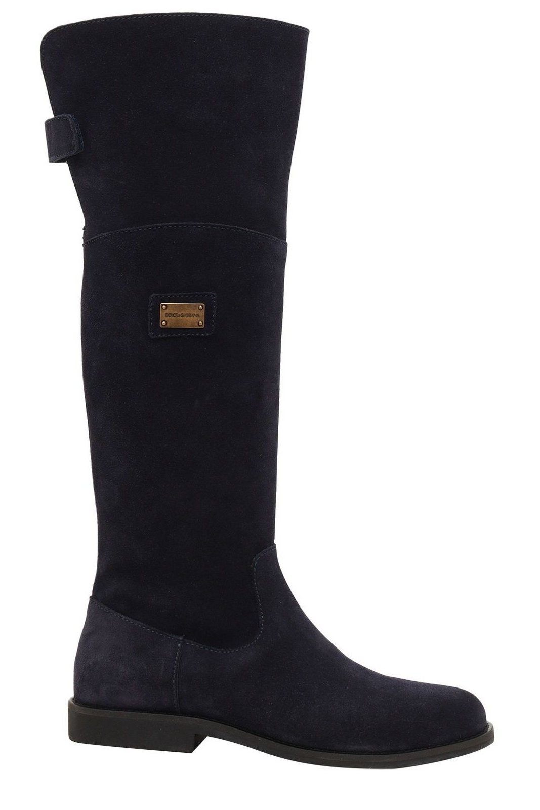Dolce & Gabbana Kids Logo Plaque Round Toe Boots