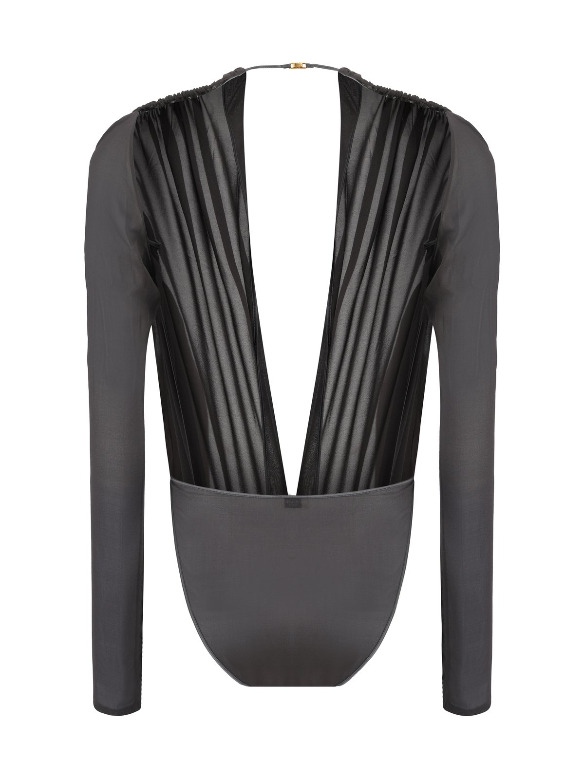 Saint Laurent Belted V-Neck Long-Sleeved Jumpsuit