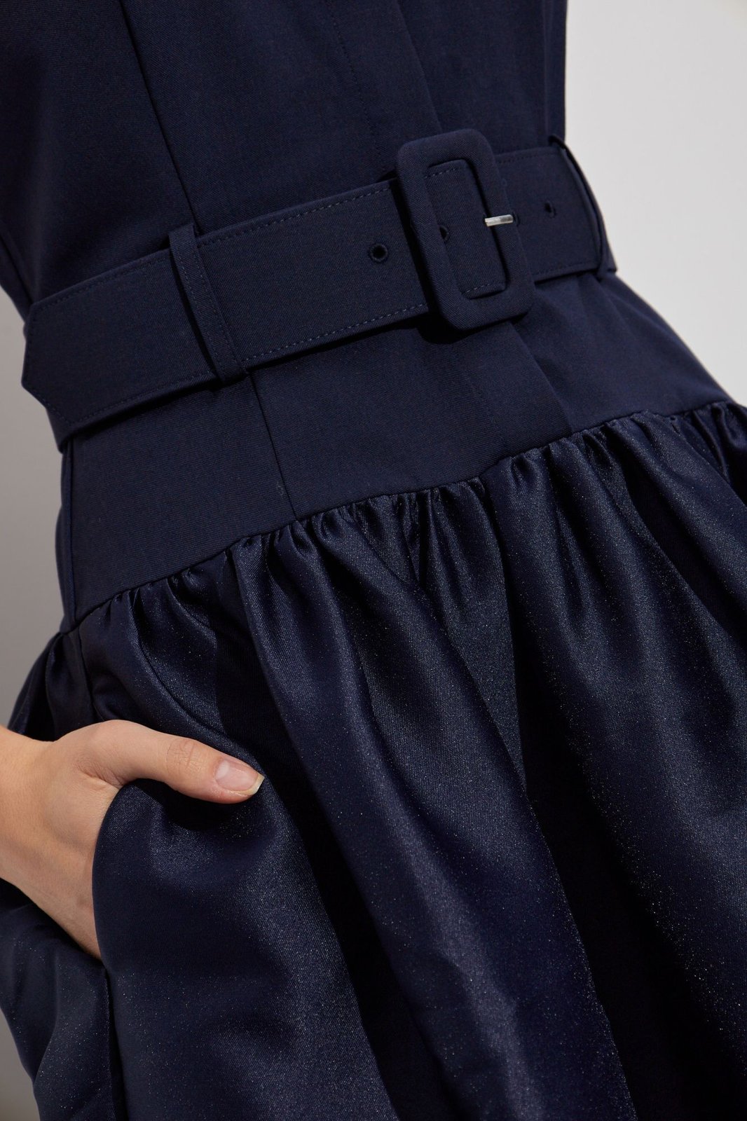 Self-Portrait Belted Twill Midi Dress