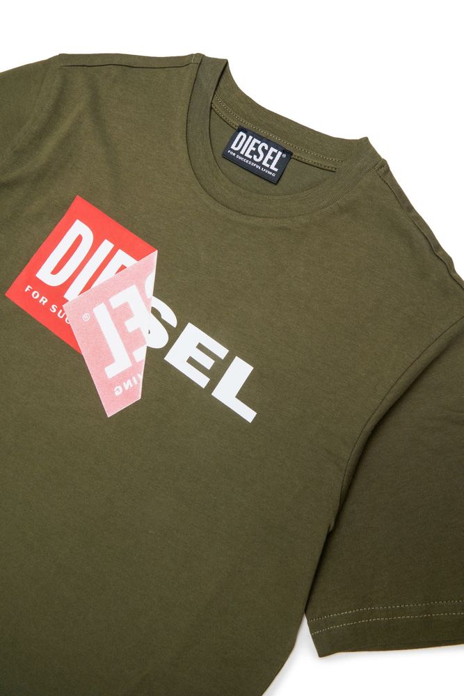 Diesel Kids 타스퀴 로고 프린트 티셔츠