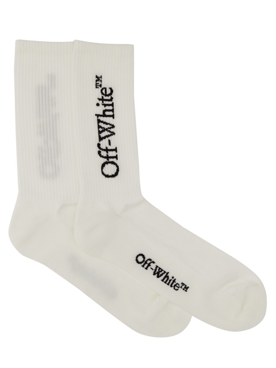 Off-White Bookish Logo Detailed Socks