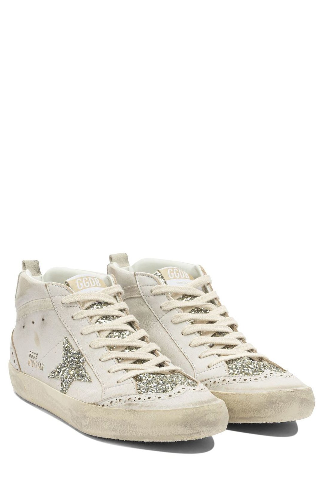 Golden Goose Deluxe Brand Mid Star Glittered Sneakers
