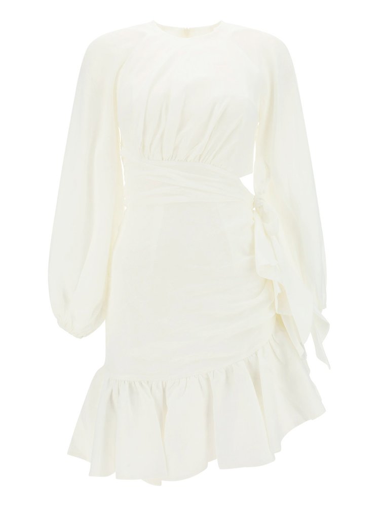 Zimmermann Lyre Wrap Mini Dress In White | ModeSens Zimmermann Lyre Wrap Mini Dress In White | ModeSens