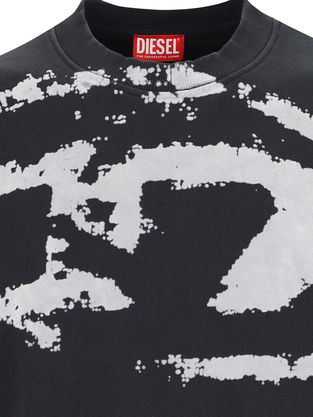 Diesel S-Boxt-N5 Distressed Flocked Logo Sweatshirt