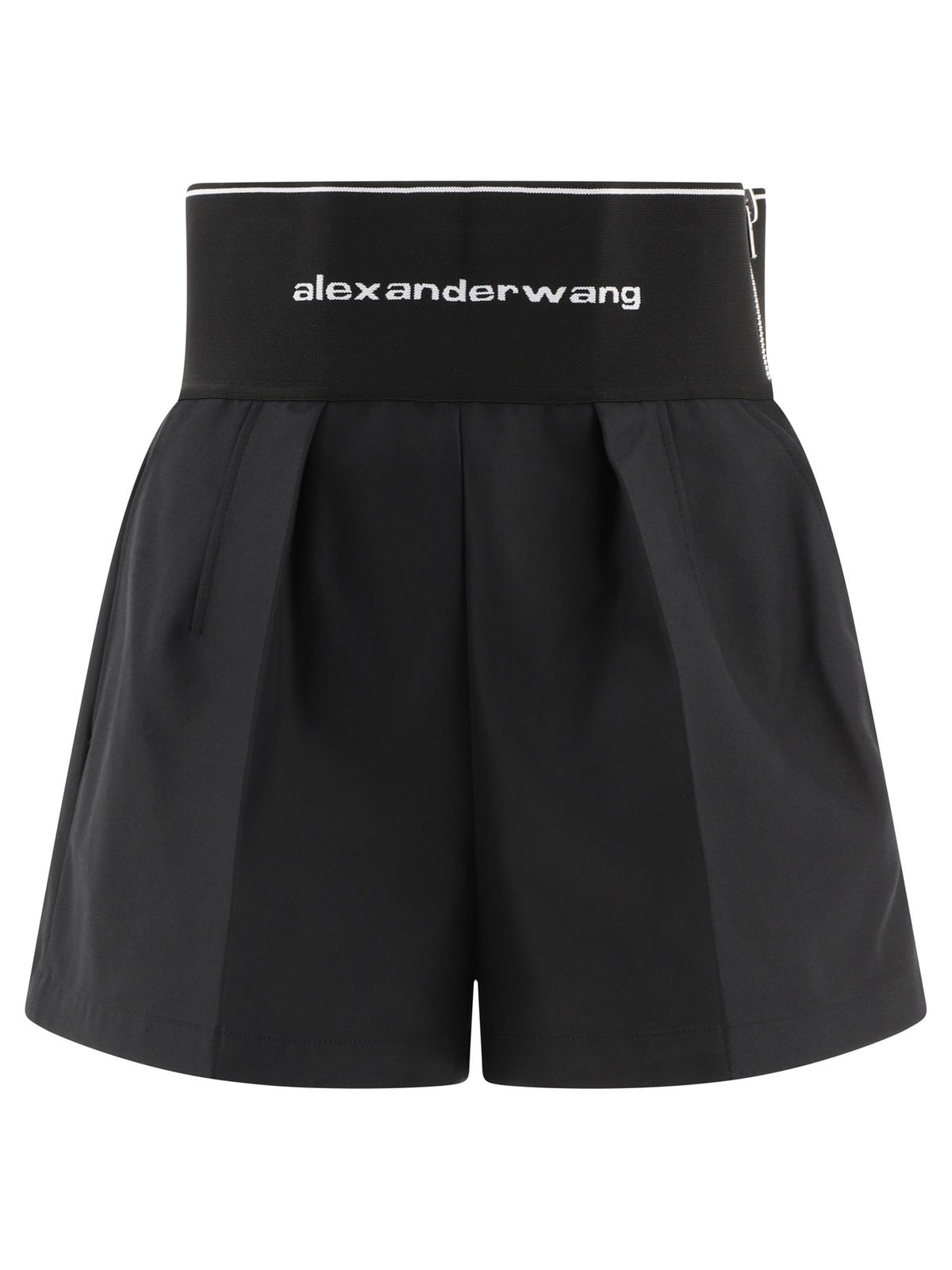 Alexander Wang Logo Waistband High-Waist Shorts