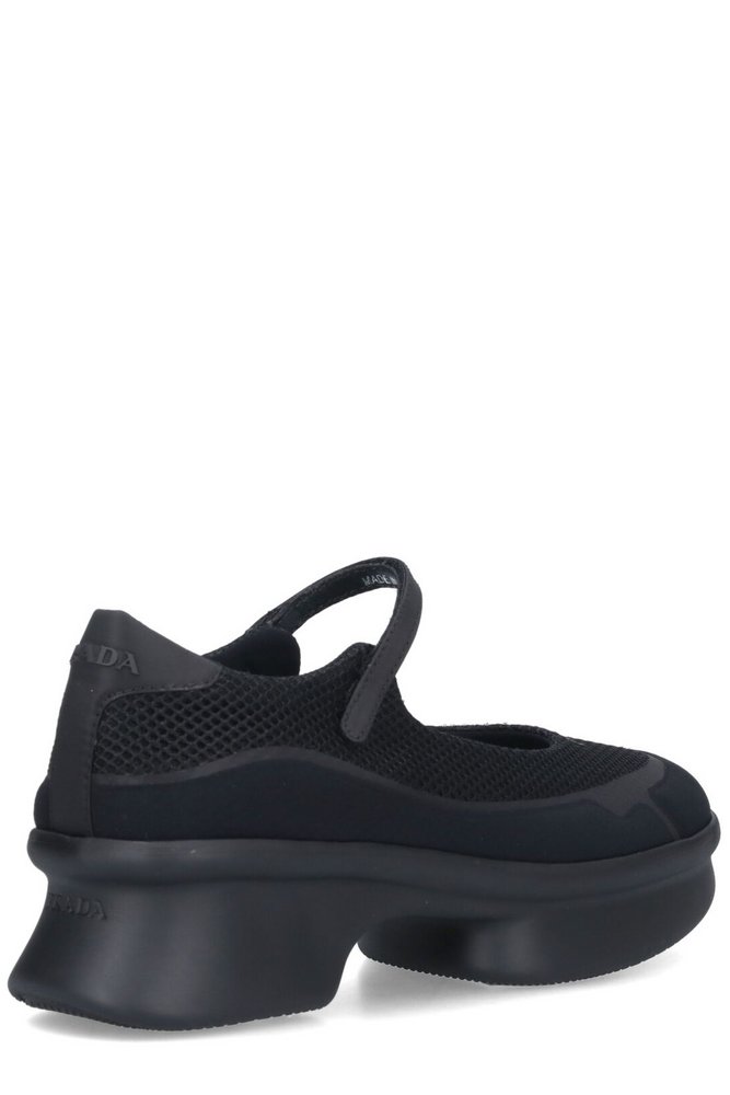 Prada Round-Toe Mesh Ballerinas – Cettire