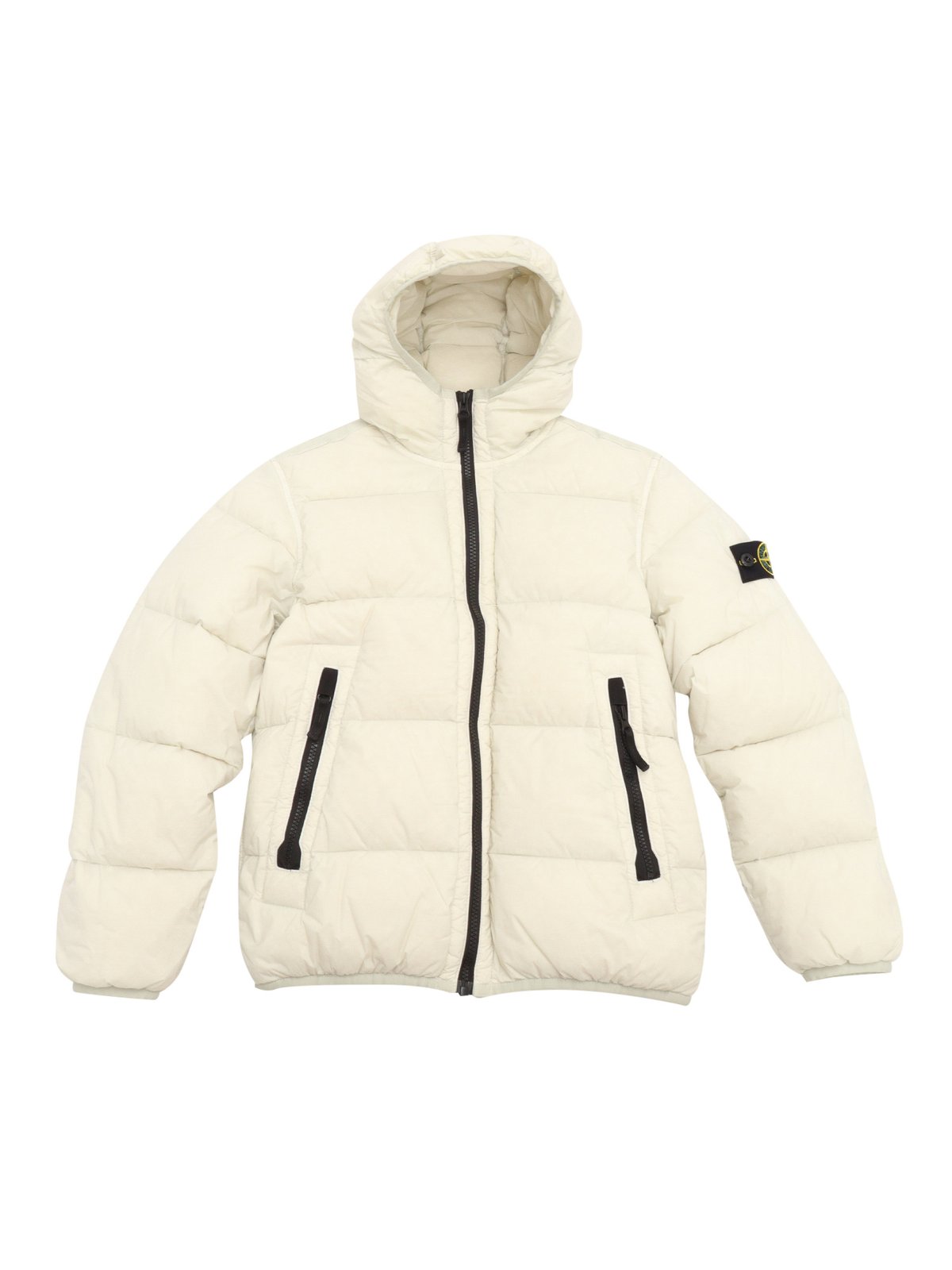 Stone Island Junior Compass-Badge Zip-Up Quilted Jacket