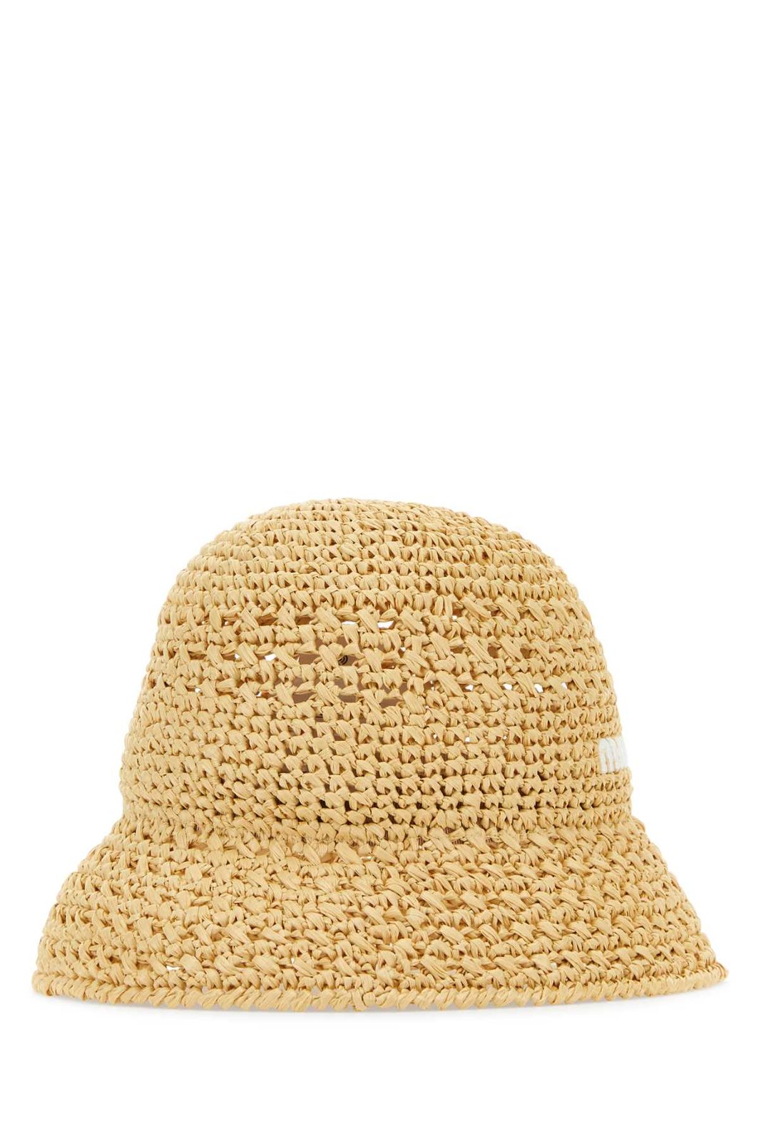 Miu Miu Logo Embroidered Crochet-Knit Bucket Hat