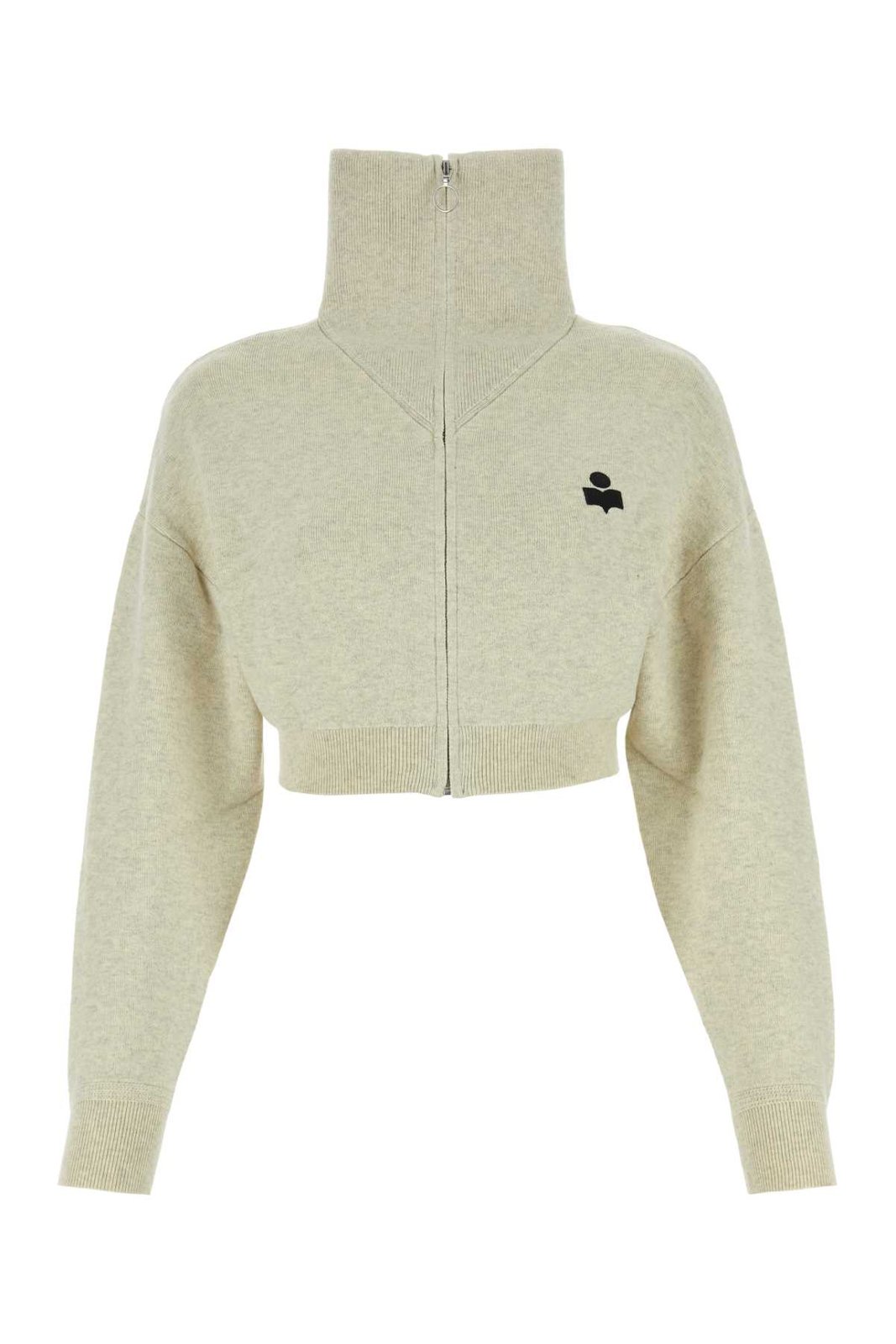 Isabel Marant Étoile Oxane Logo Embroidered Cropped Cardigan