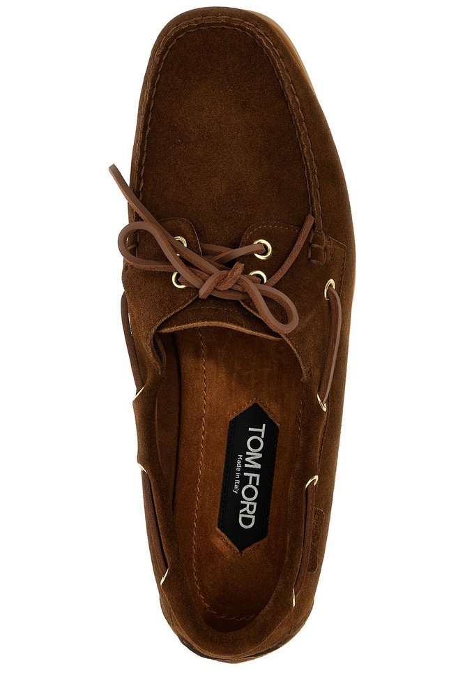 Tom Ford Squared Toe Lace-Up Boat Shoes – Cettire