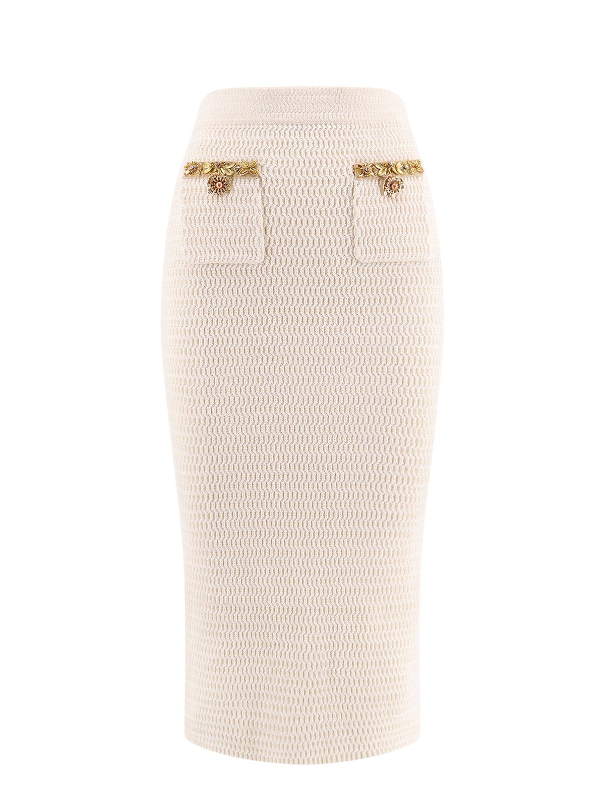【送料&関税込】self-portrait Lurex Knitted Midi Skirt Cream Lurex Knit Midi Skirt – self-portrait-US