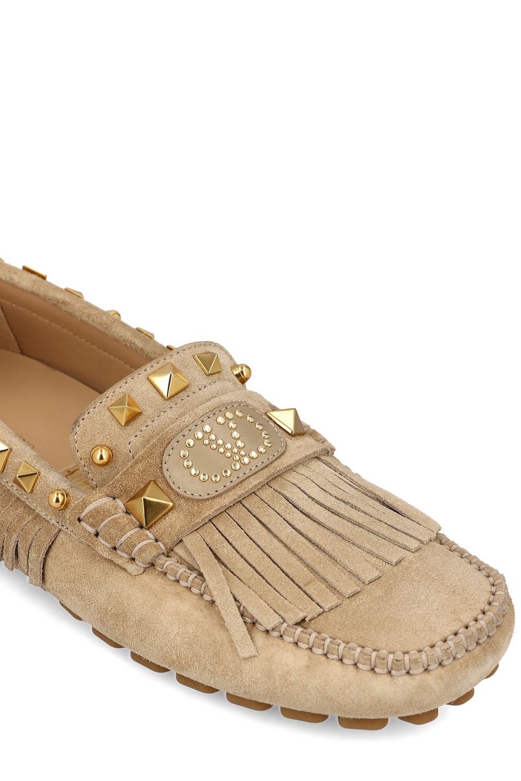 Valentino Garavani Rockstud Plaster Caster Square Toe Loafers