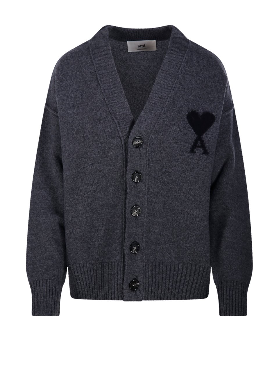 AMI Paris Logo Detailed Buttoned Cardigan