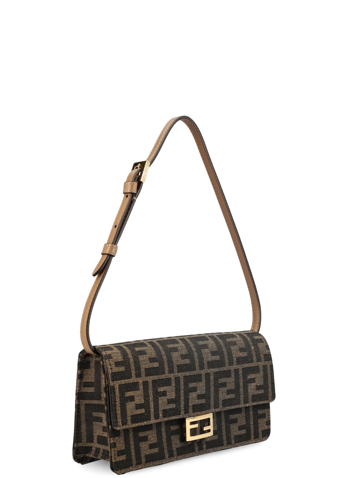 Fendi Baguette FF Jacquard Chain-Linked Wallet