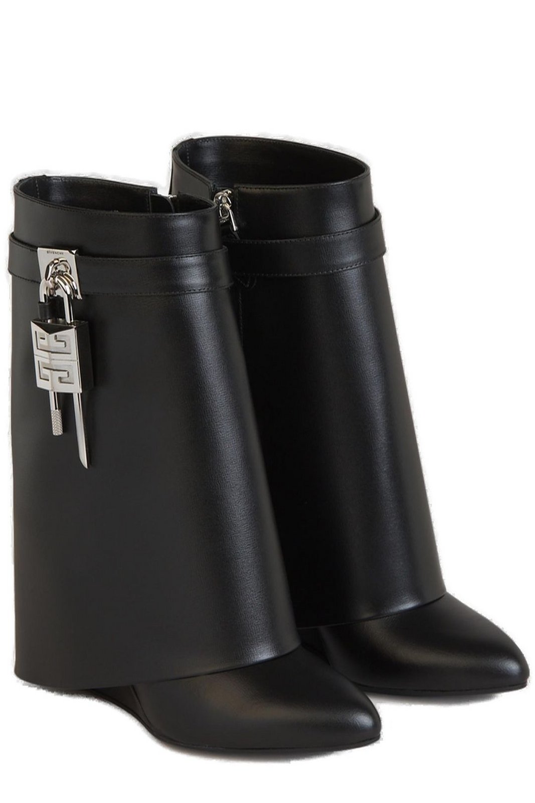 Givenchy Shark Lock Almond-Toe Ankle Boots