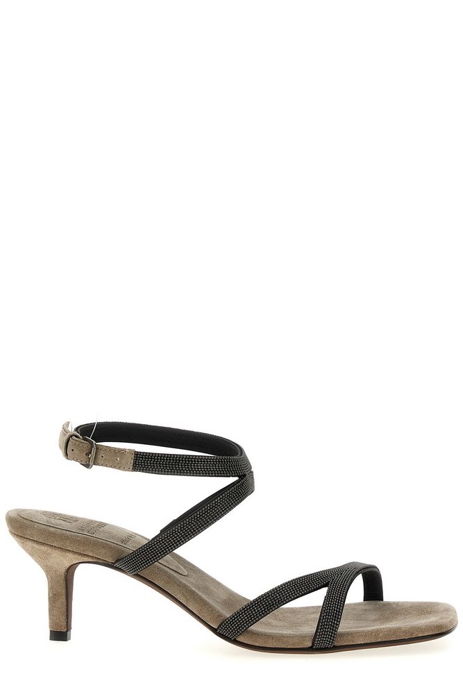 BRUNELLO CUCINELLI サンダルジュエル Brunello Cucinelli Precious Straps City Heeled Sandals – Cettire