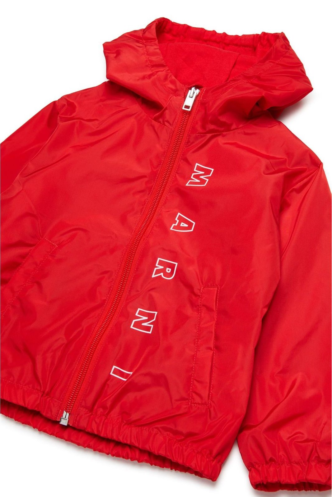 Marni Kids Logo Printed Hooded Windbreaker Jacket
