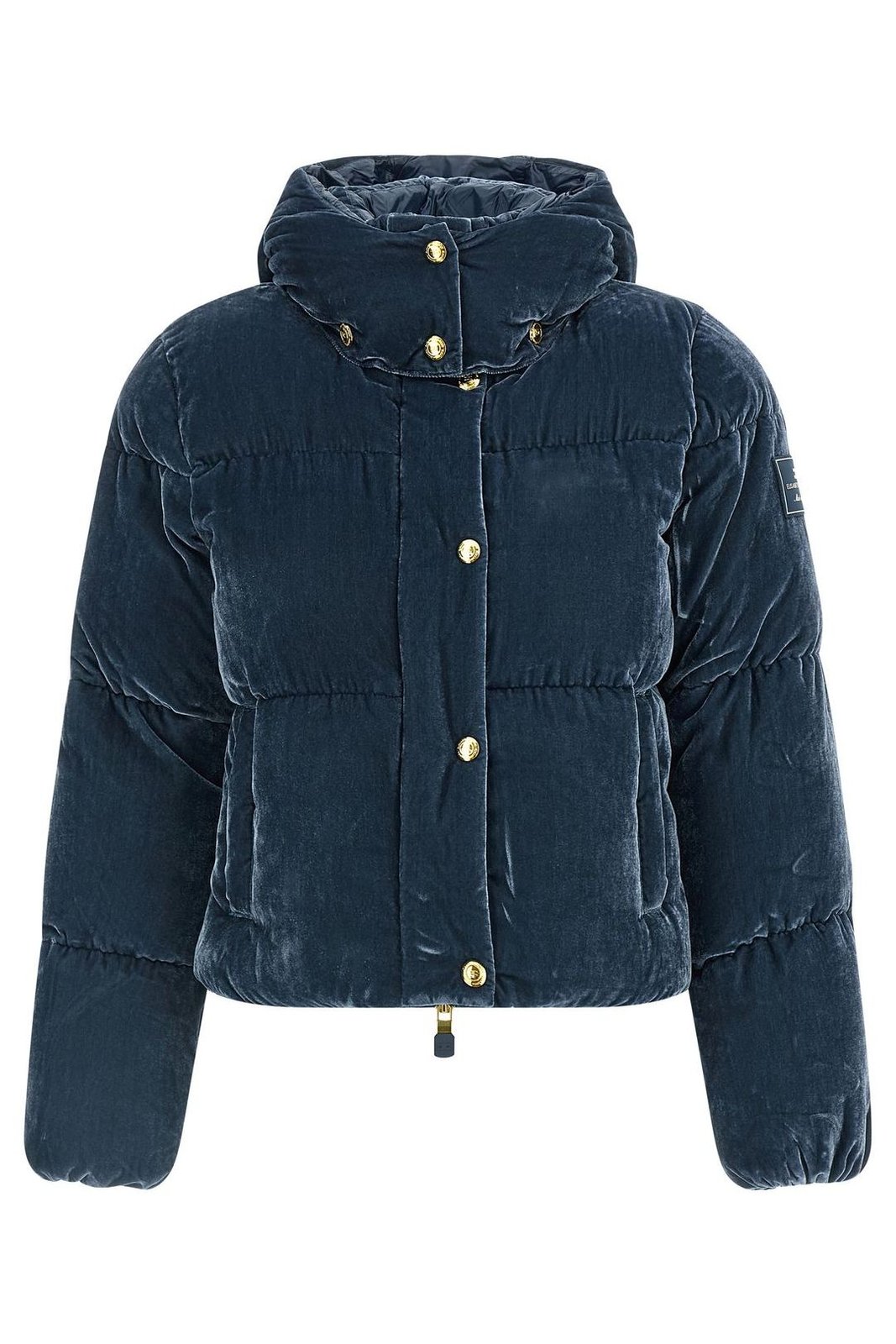 Elisabetta Franchi Hooded Velvet Down Jacket