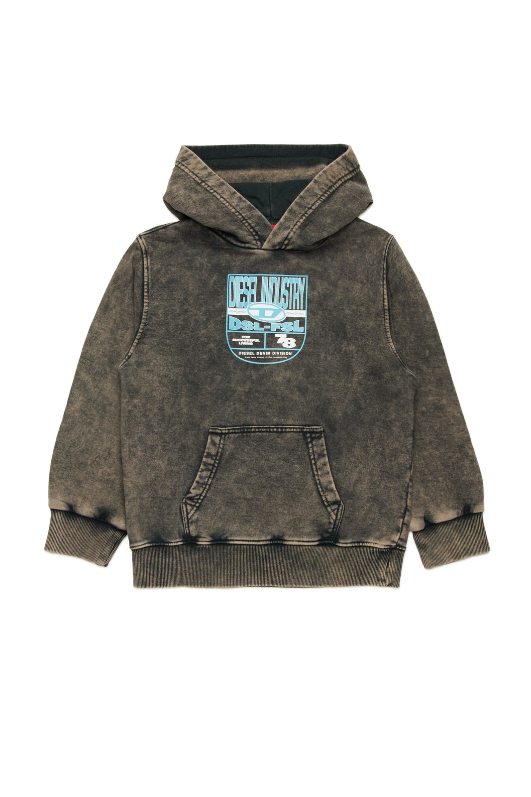 Diesel Kids Logo Printed Faded Hoodie