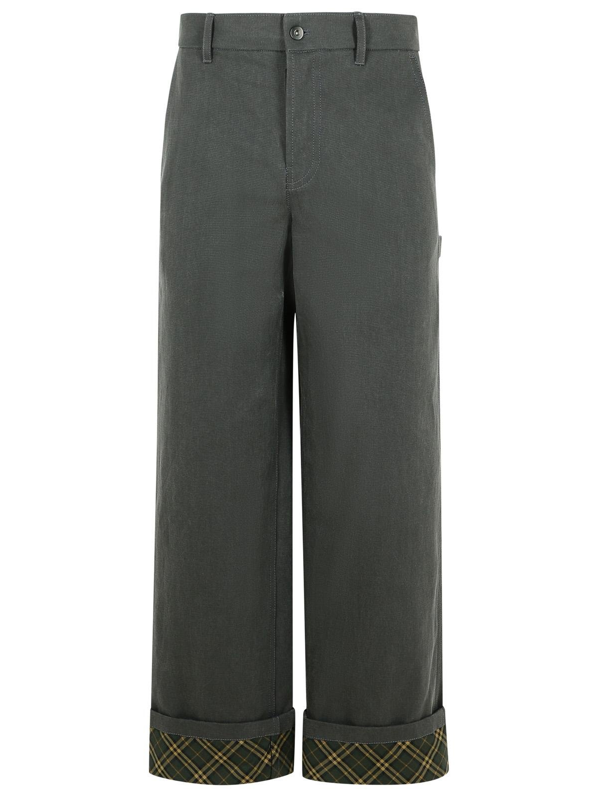 Burberry Logo Embroidered Straight Leg Trousers