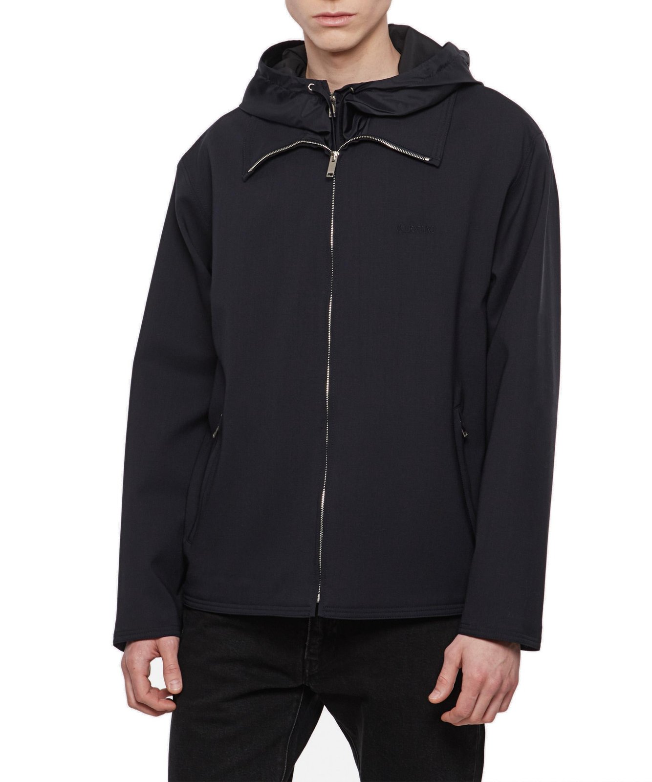 Valentino ジップアップ ロングスリーブ フード付きジャケット