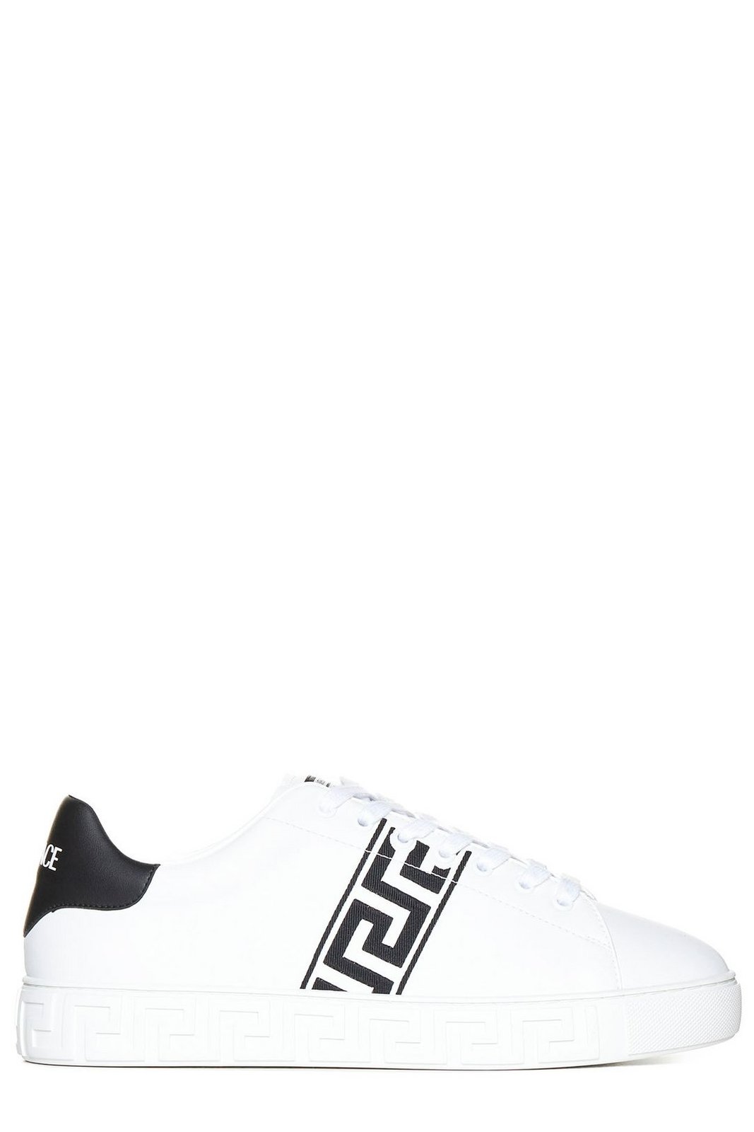Versace Greca Embroidered Lace-Up Sneakers