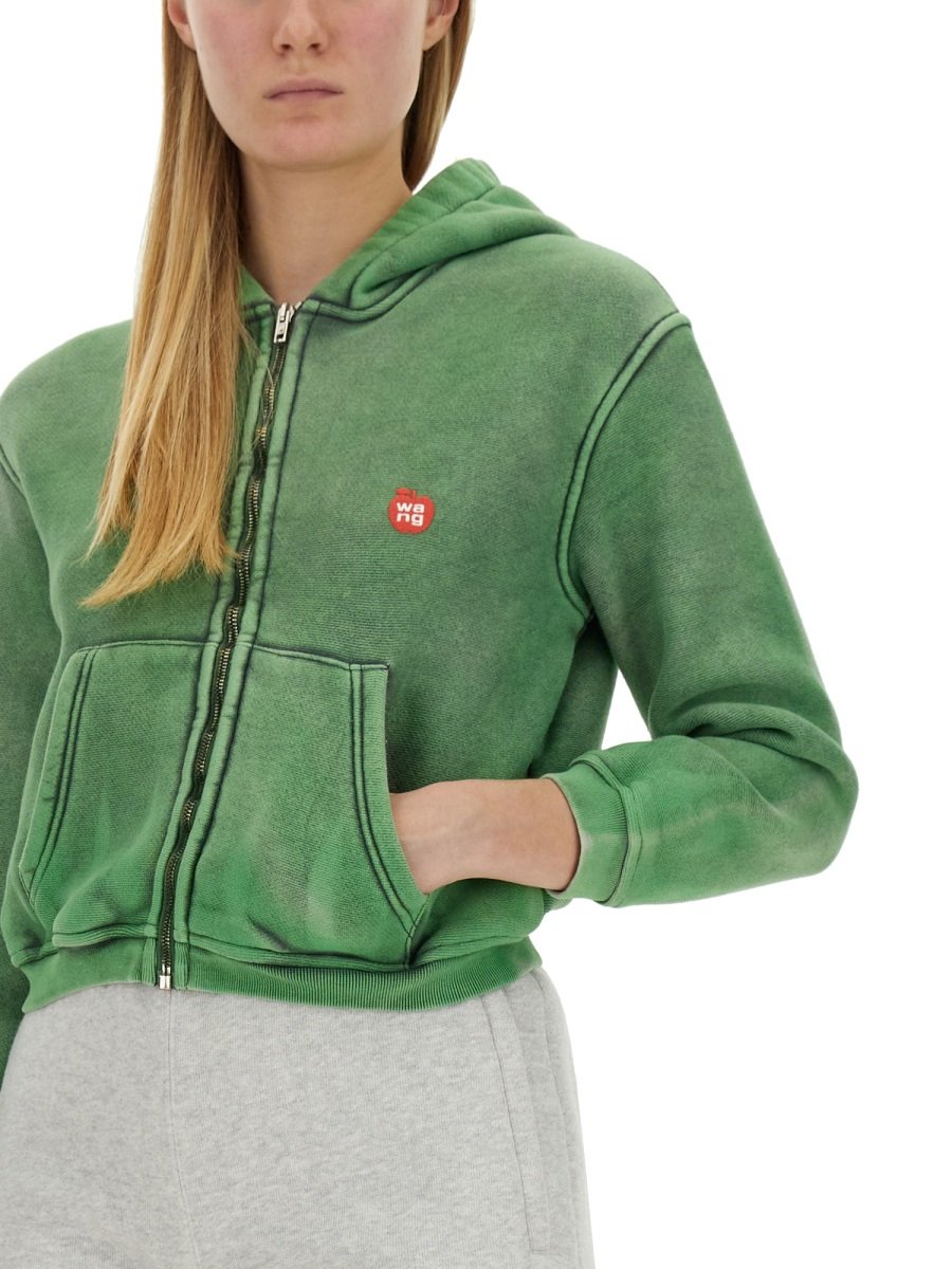 Alexander Wang Logo Patch Zipped Hoodie – Cettire