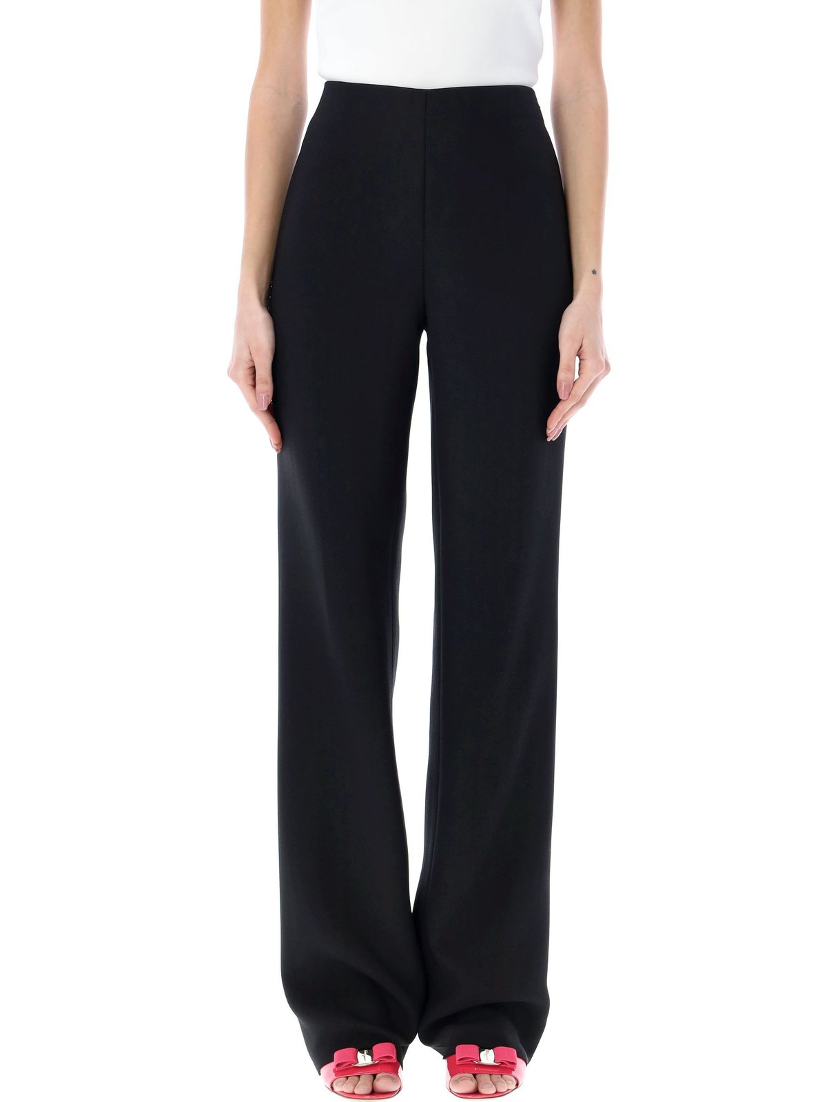Salvatore Ferragamo High-Waist Straight-Leg Tailored Trousers 