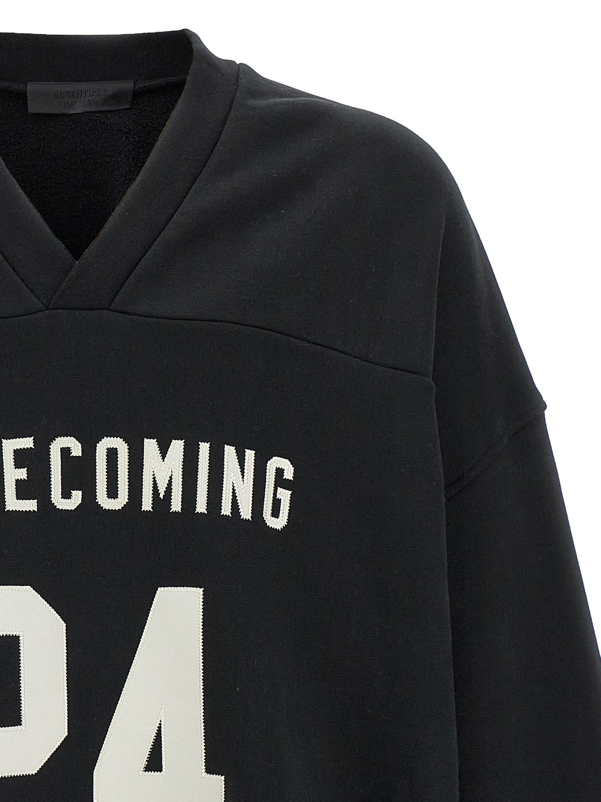 Fear Of God Essentials Slogan Printed V-Neck Sweatshirt