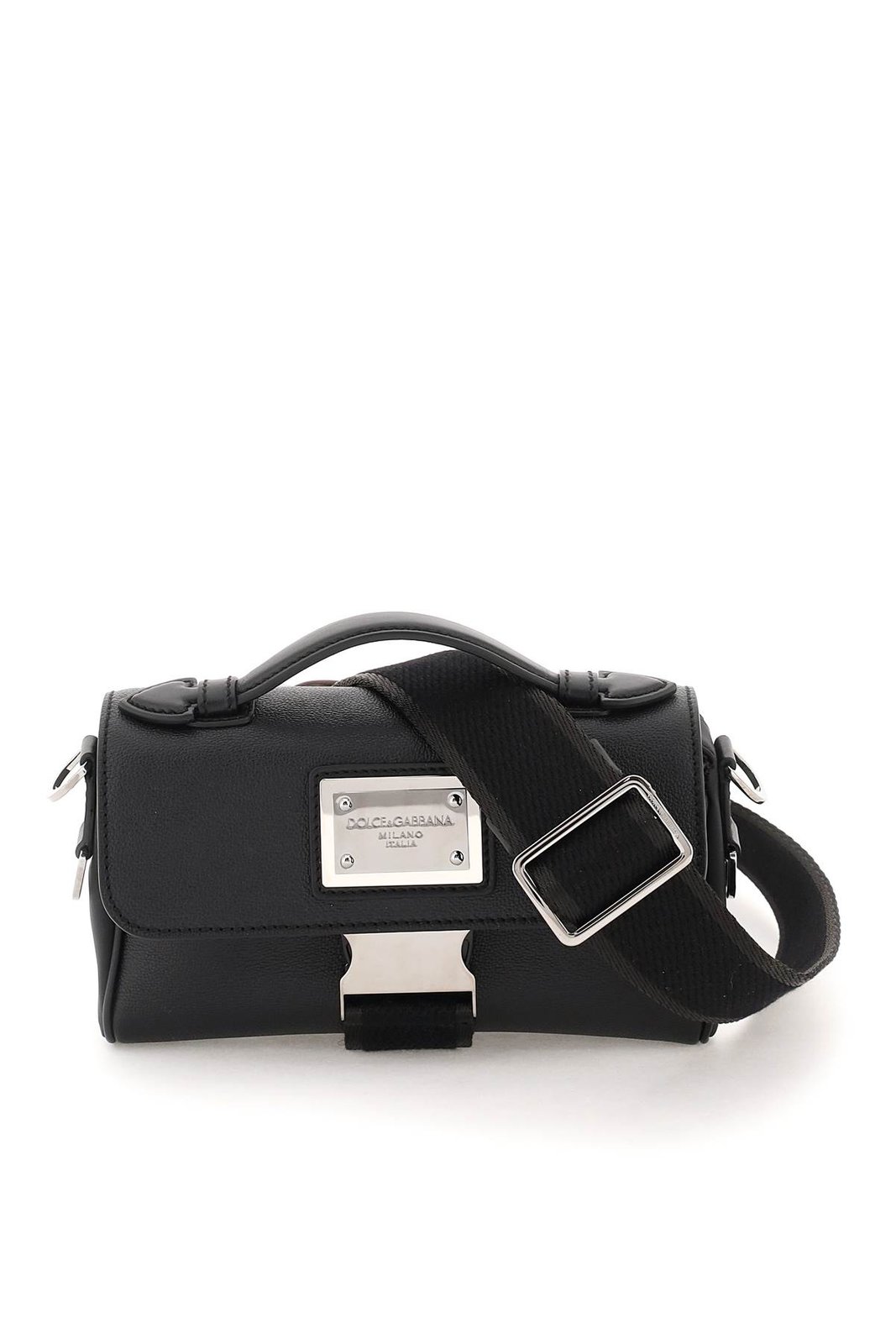 Dolce & Gabbana Logo Plaque Buckled Shoulder Bag