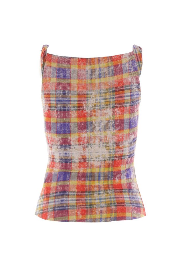 Vivienne Westwood Logo Printed Checked Top