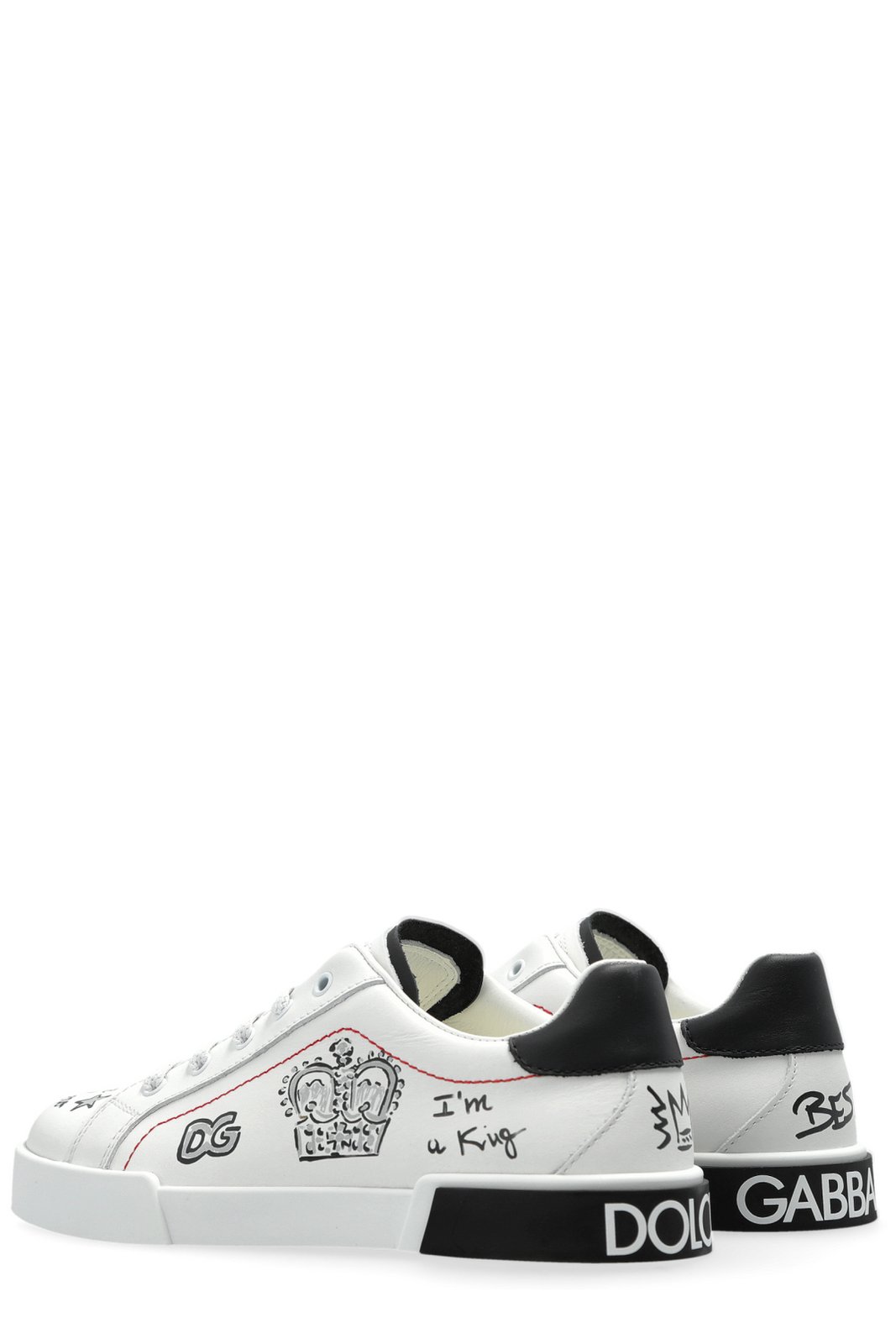 Dolce & Gabbana Kids Graphic Printed Embellished Lace-Up Sneakers