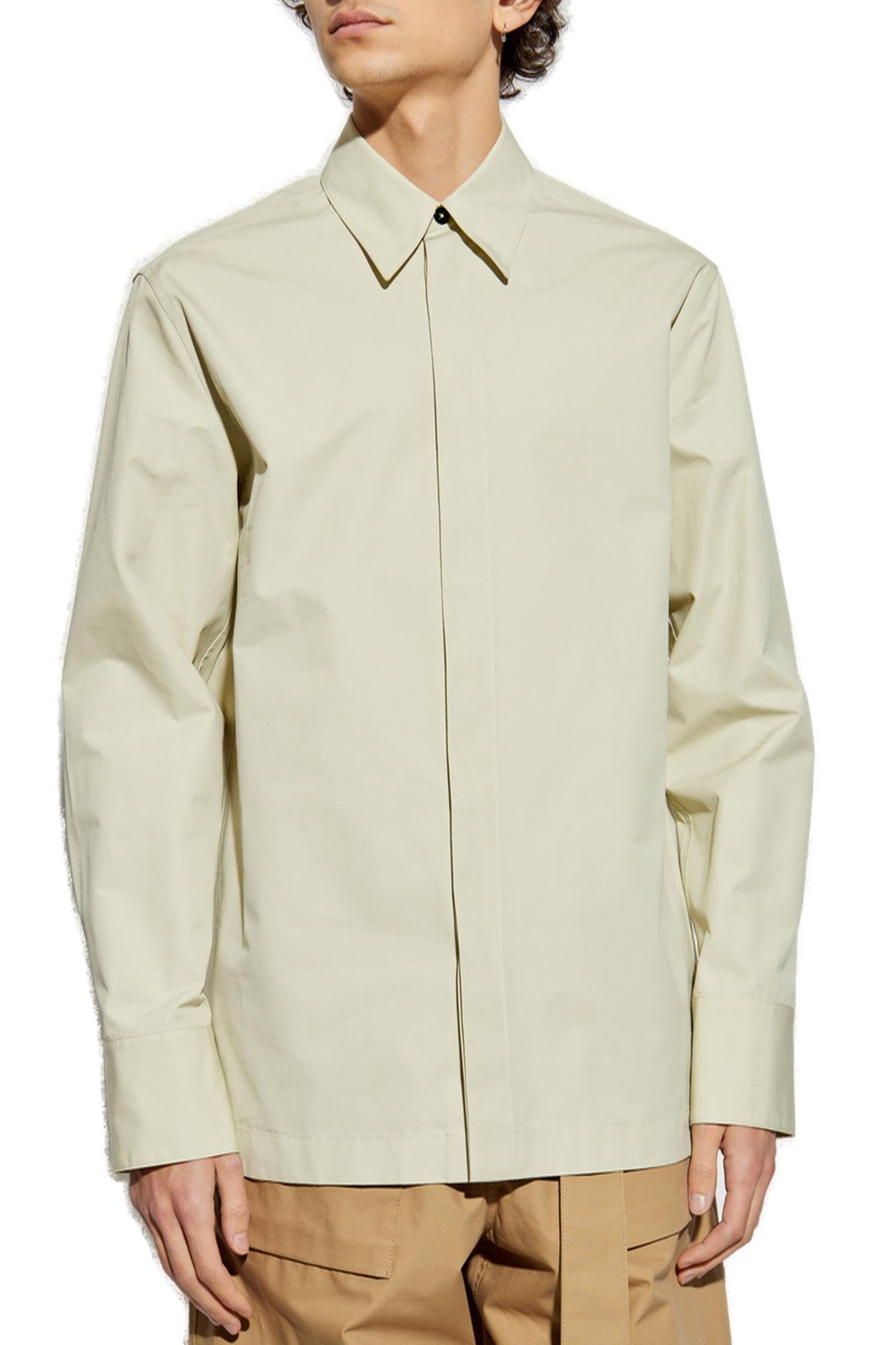 JIL SANDER ボタン付きシャツ Jil Sander コンシールボタン シャツ | ブラック | FARFETCH JP
