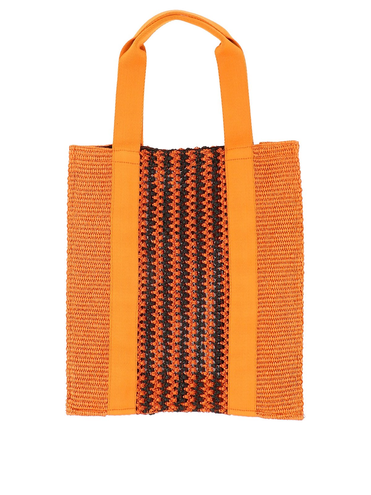 トートバッグ ISABEL MARANT Woman Tote bags Orange PM0002FAA1X19M 11LR Isabel Marant Isabel Marant Striped Woven Top Handle Bag