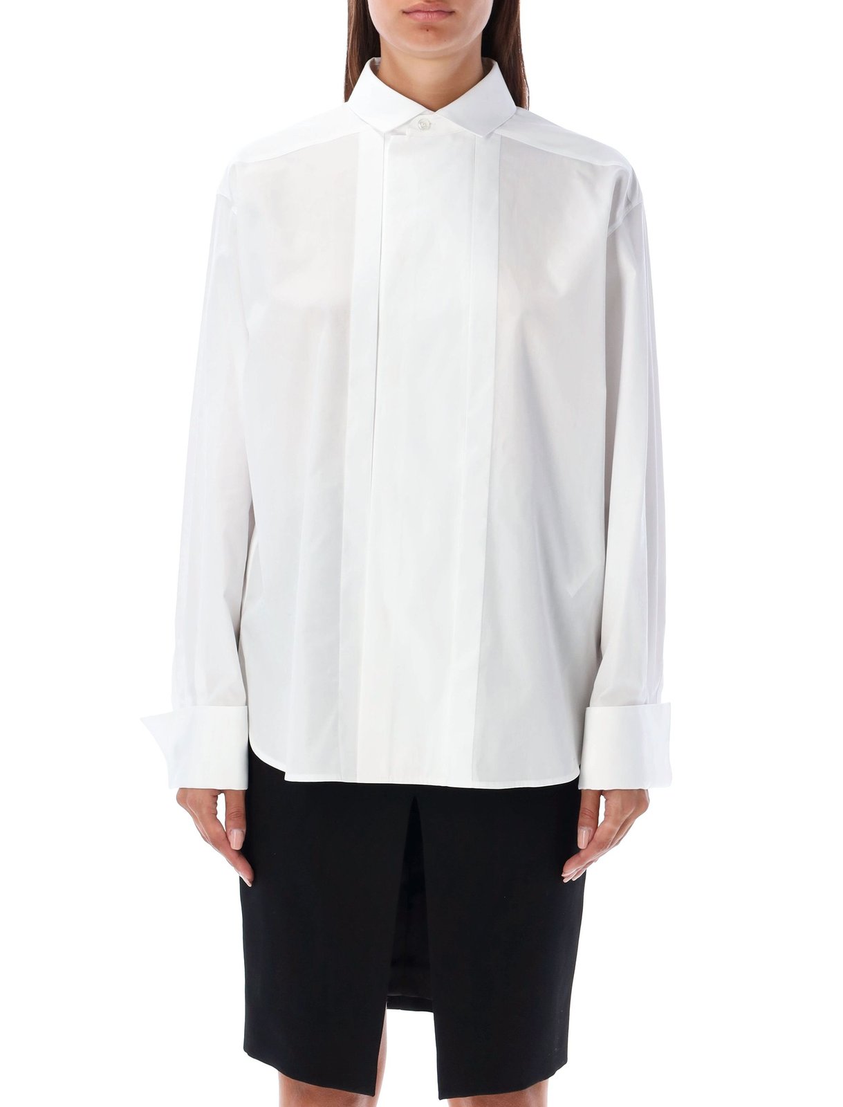 Saint Laurent Straight Hem Poplin Shirt – Cettire