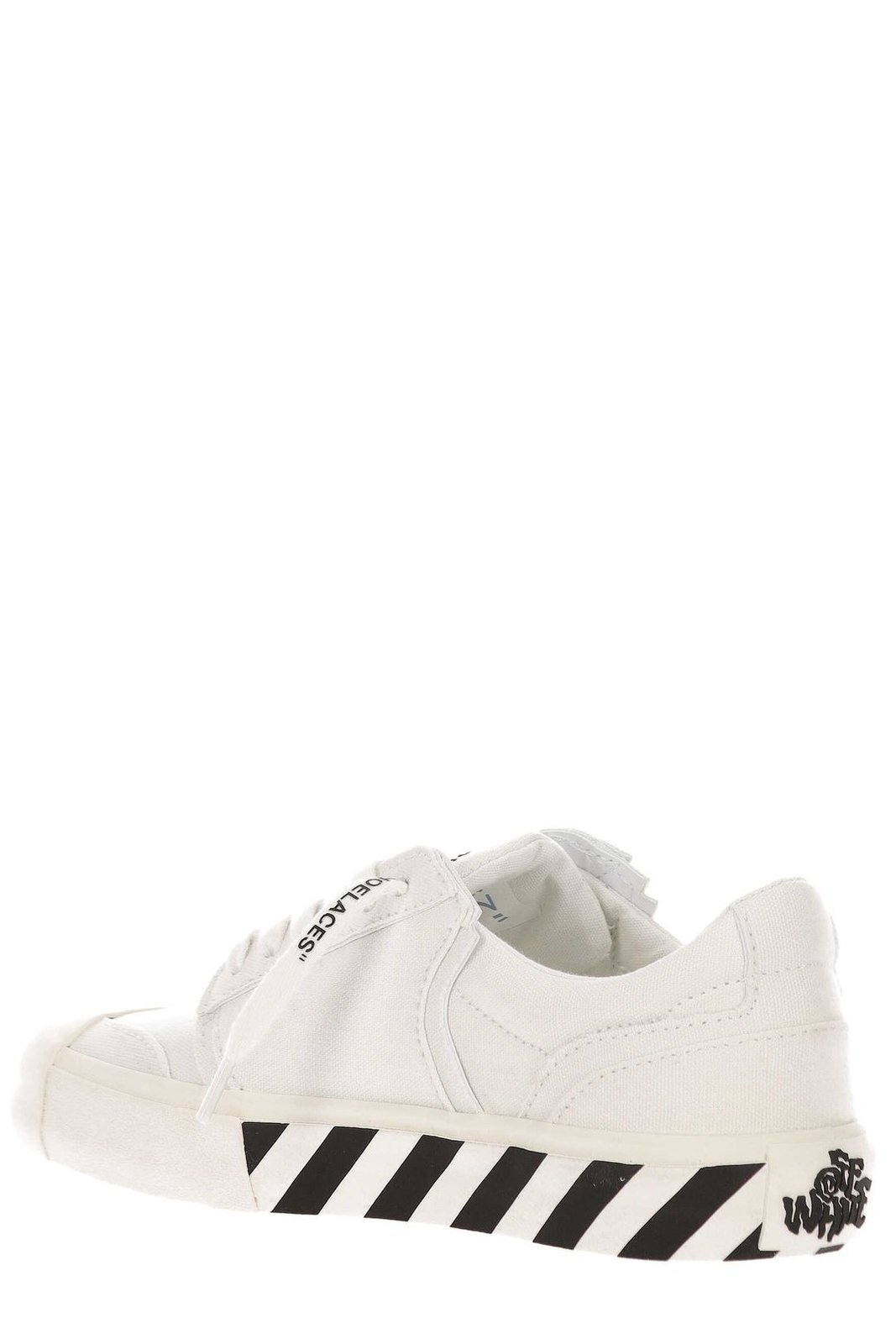 Off-White Round Toe Lace-Up Sneakers