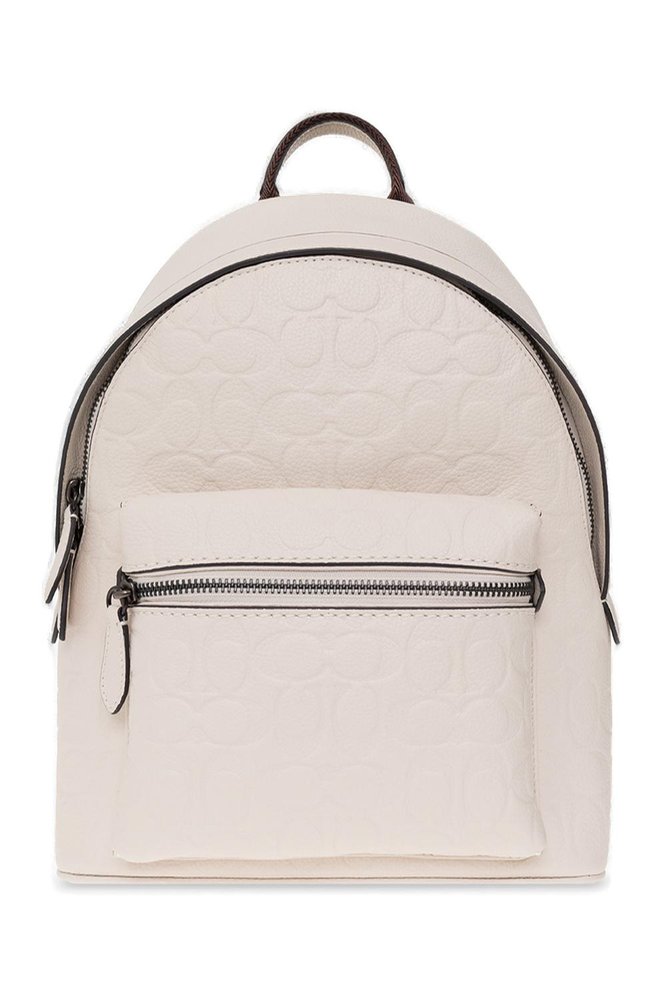 Coach Charter Logo Embossed Backpack In White ModeSens