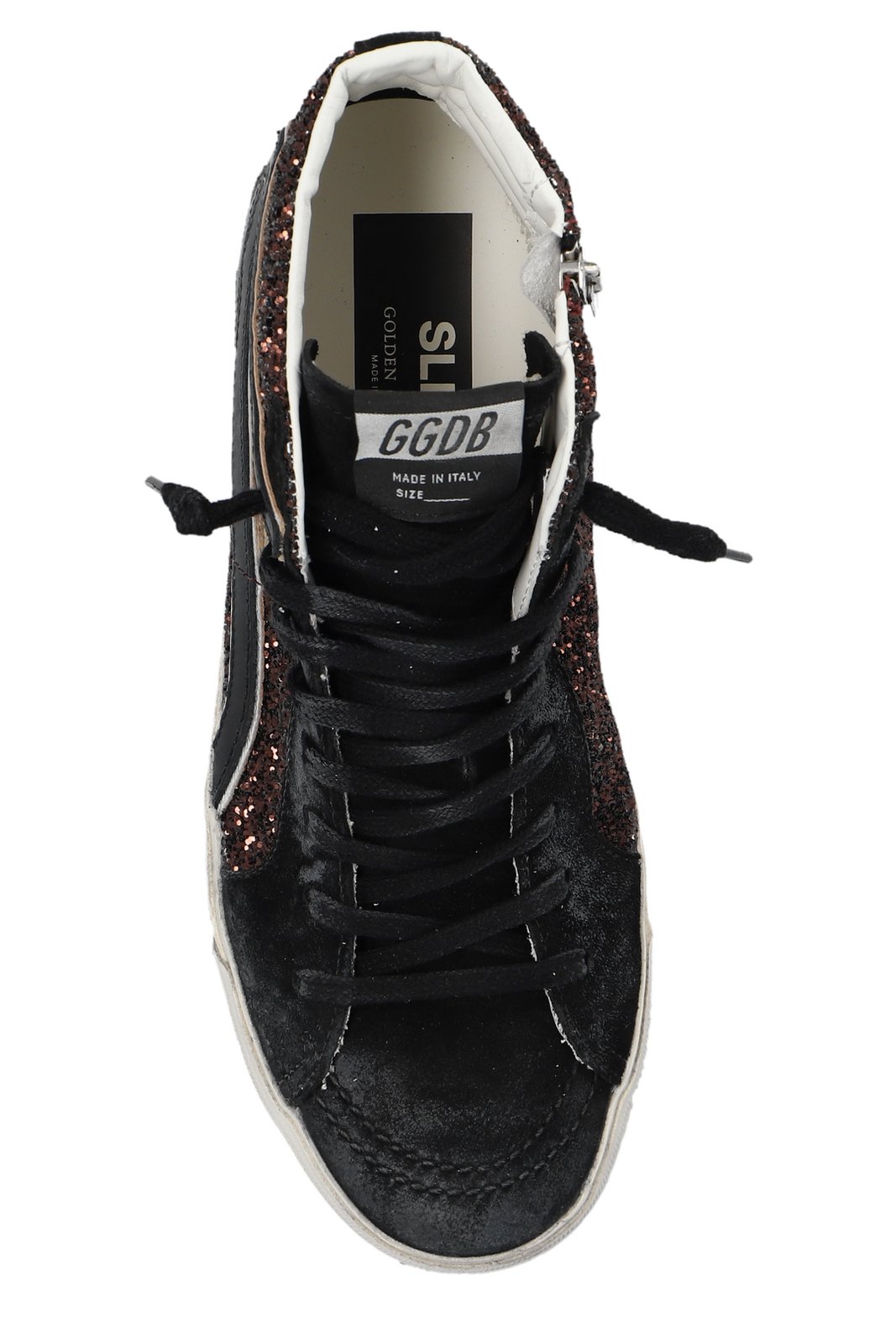Golden Goose Deluxe Brand Slide Glitter High-Top Lace-Up Sneakers