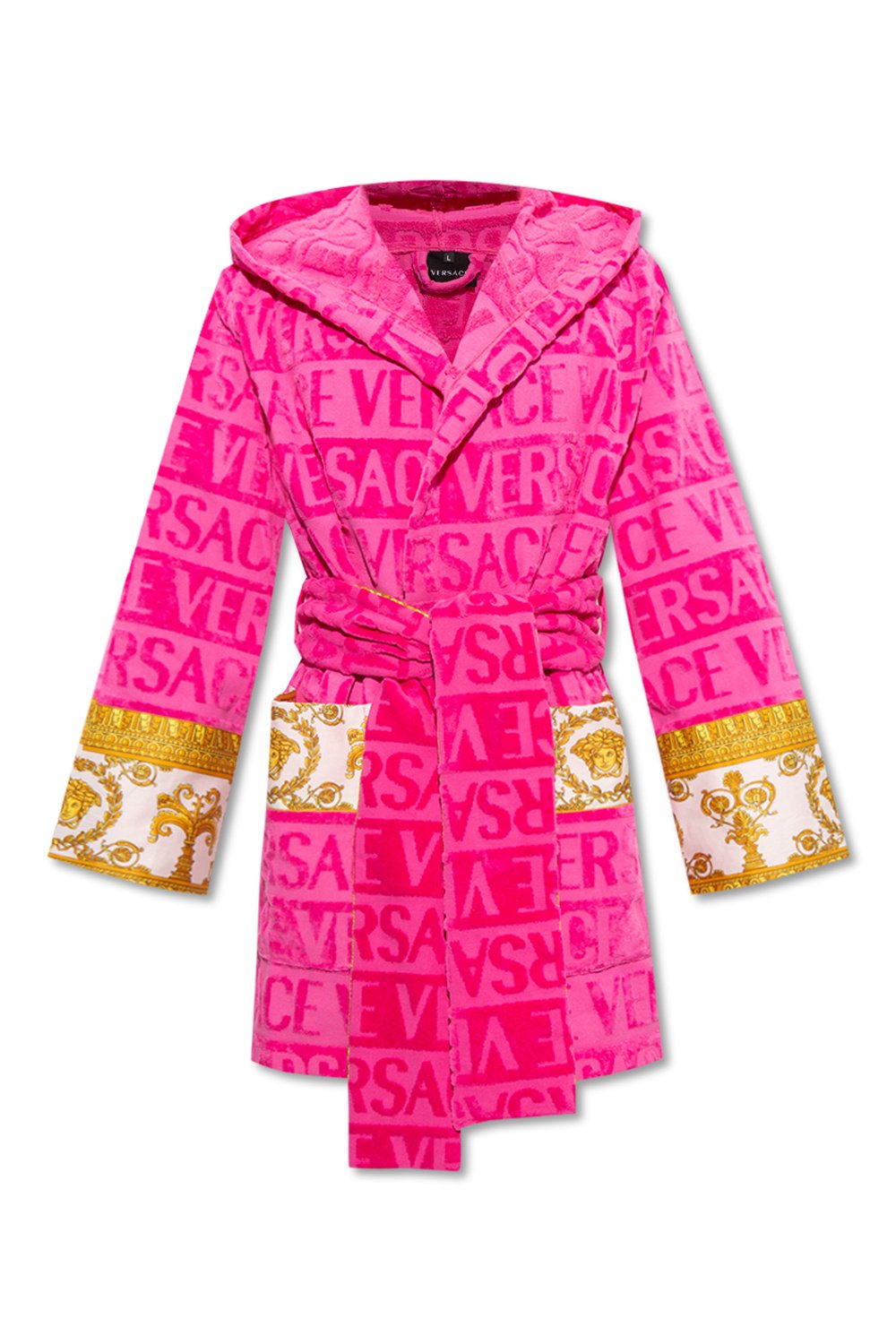 Versace Baroque Printed Belted Waist Robe