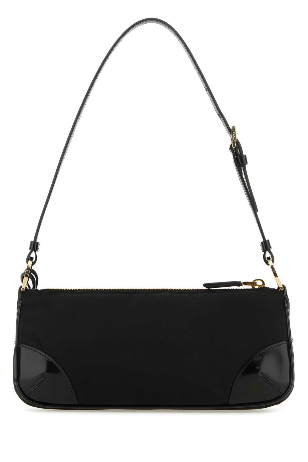 Prada Logo Plaque Zipped Shoulder Bag