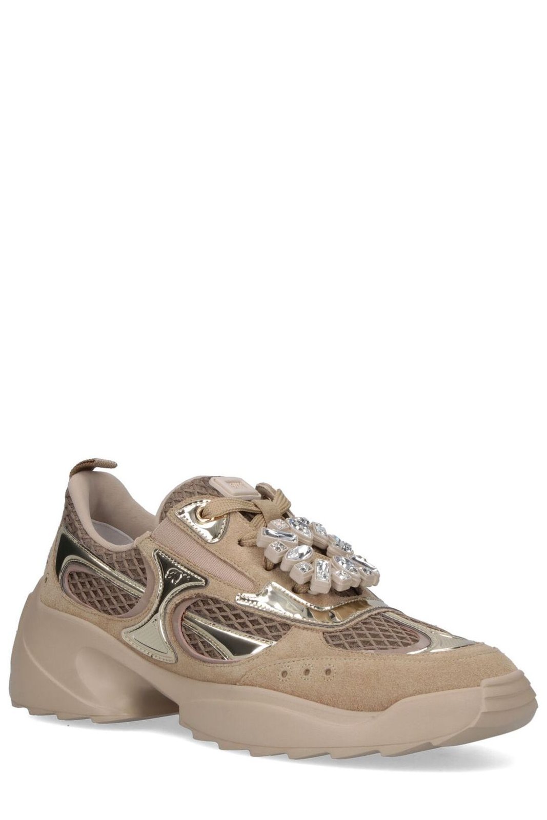 Roger Vivier Embellished Lace-Up Sneakers