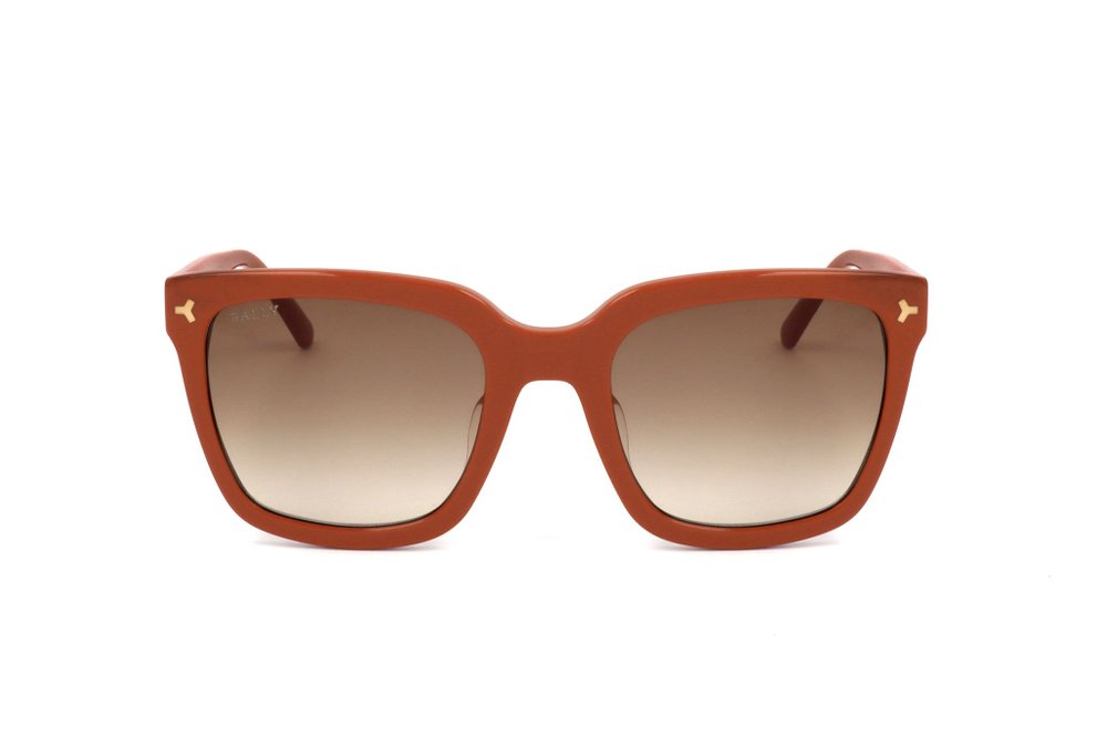 Bally スクエアフレムサンクラス BY0034H 42F Bally BY0034-H 42F 53_21 Shiny Brick Red Squared Sunglasses