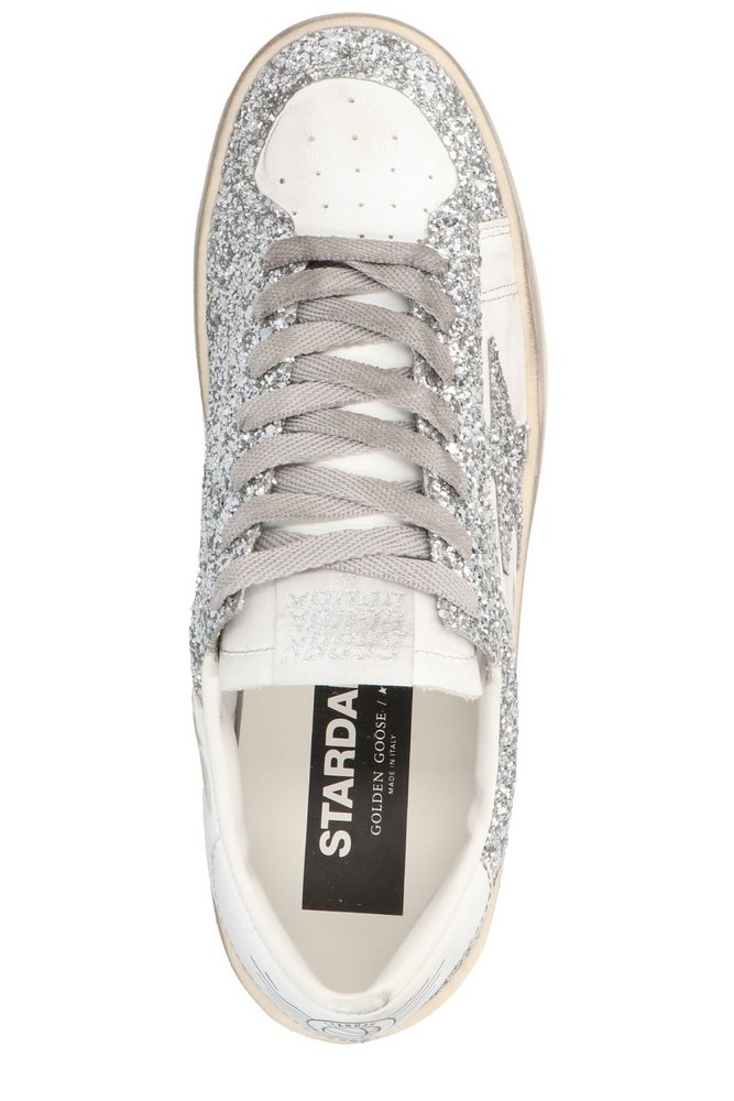 Golden Goose Deluxe Brand Stardan Glitter Lace-Up Senakers