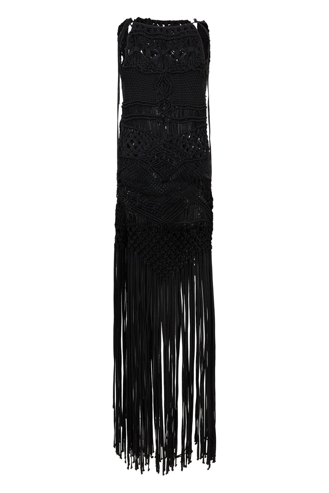 alberta ferretti crochet dress Fringed Maxi – Cettire Farfetch Color:Taupe-YW110 Size Large Elise Maxi Dress Brown 9% polyester
