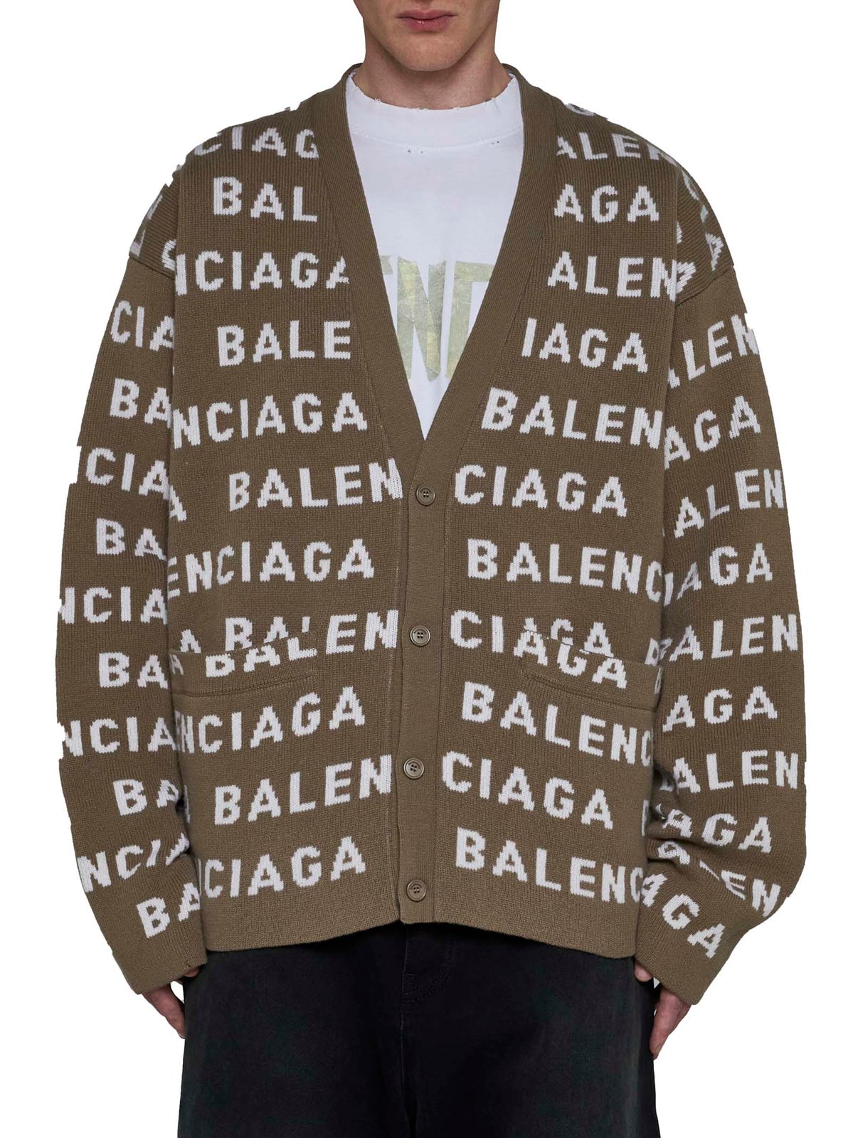 BALENCIAGA Logo Cotton Cardigan XLサイズ 【公式通販】