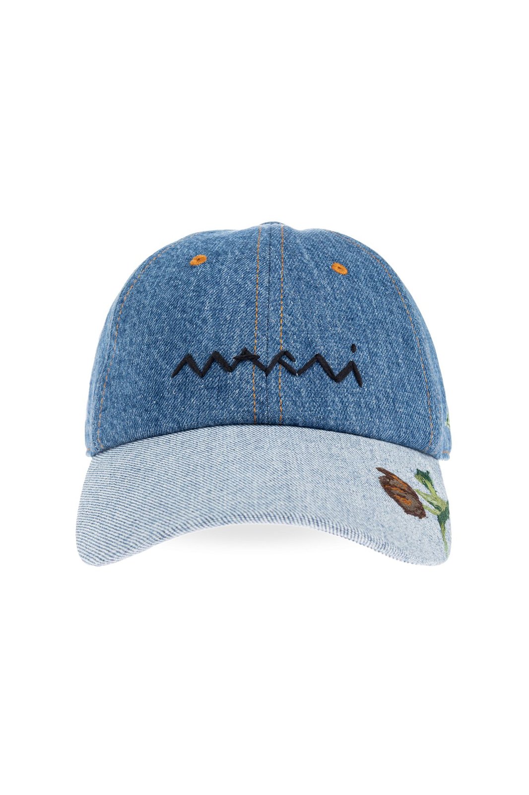 Marni Logo Embroidered Denim Baseball Cap – Cettire